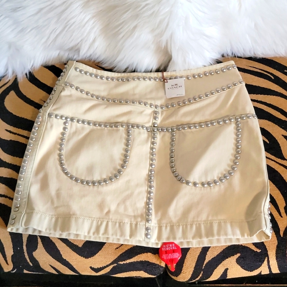 COACH light denim mini skirt
